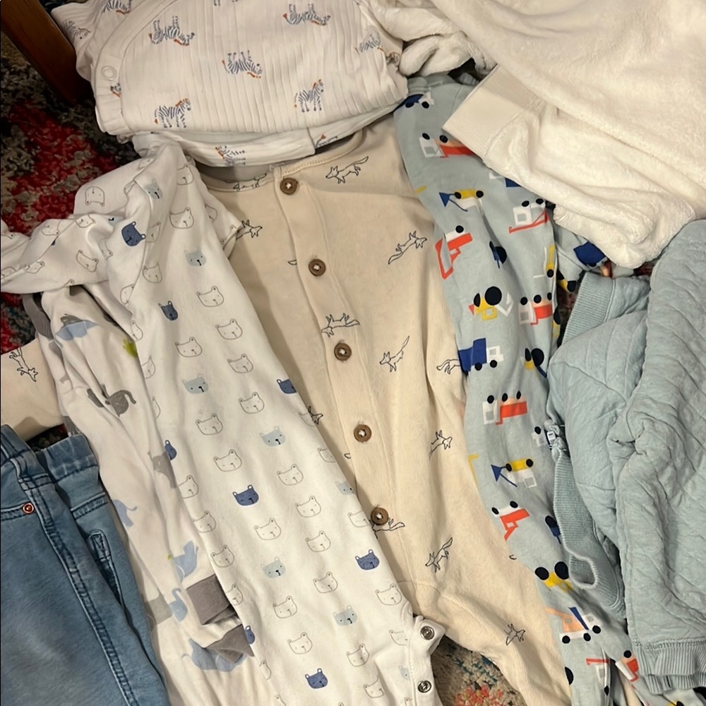 Adorable 3-6 Month Baby Onesies, Jeans, Sweatsuits Bundle